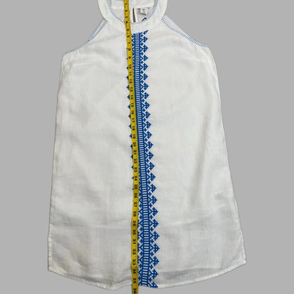 Lucky Brand New Short Linen Dress Size S White A-Line Embroidered - Picture 10 of 10